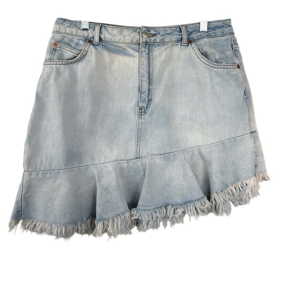 Topshop Dresses & Skirts - Topshop Asymmetrical Denim Skirt Size 12